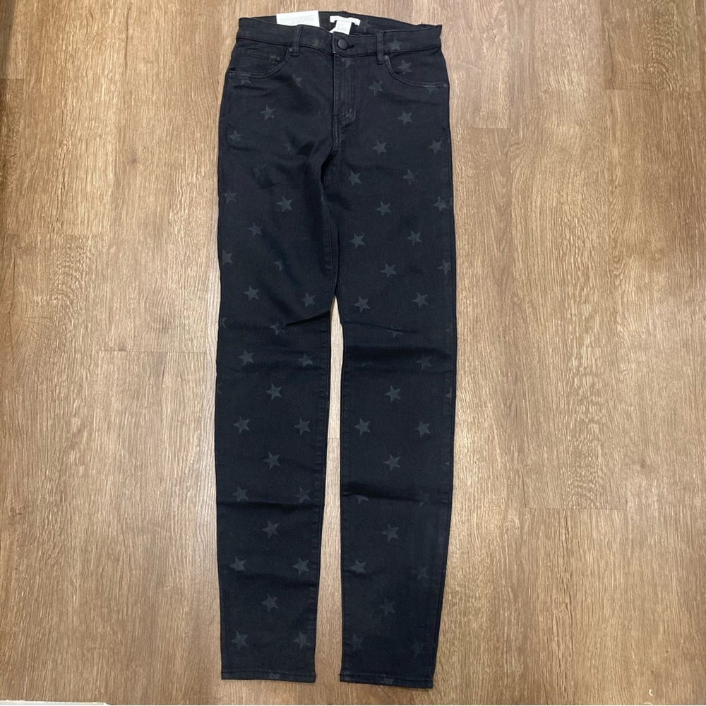 H&M Black Star Patterned Women’s Skinny Jeans Super Stretch NWT Size 6